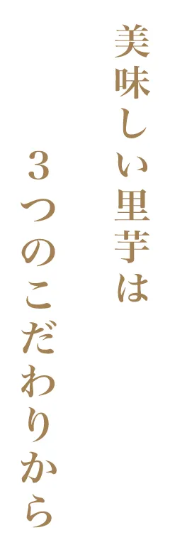 美味しい里芋は3つのこだわりから